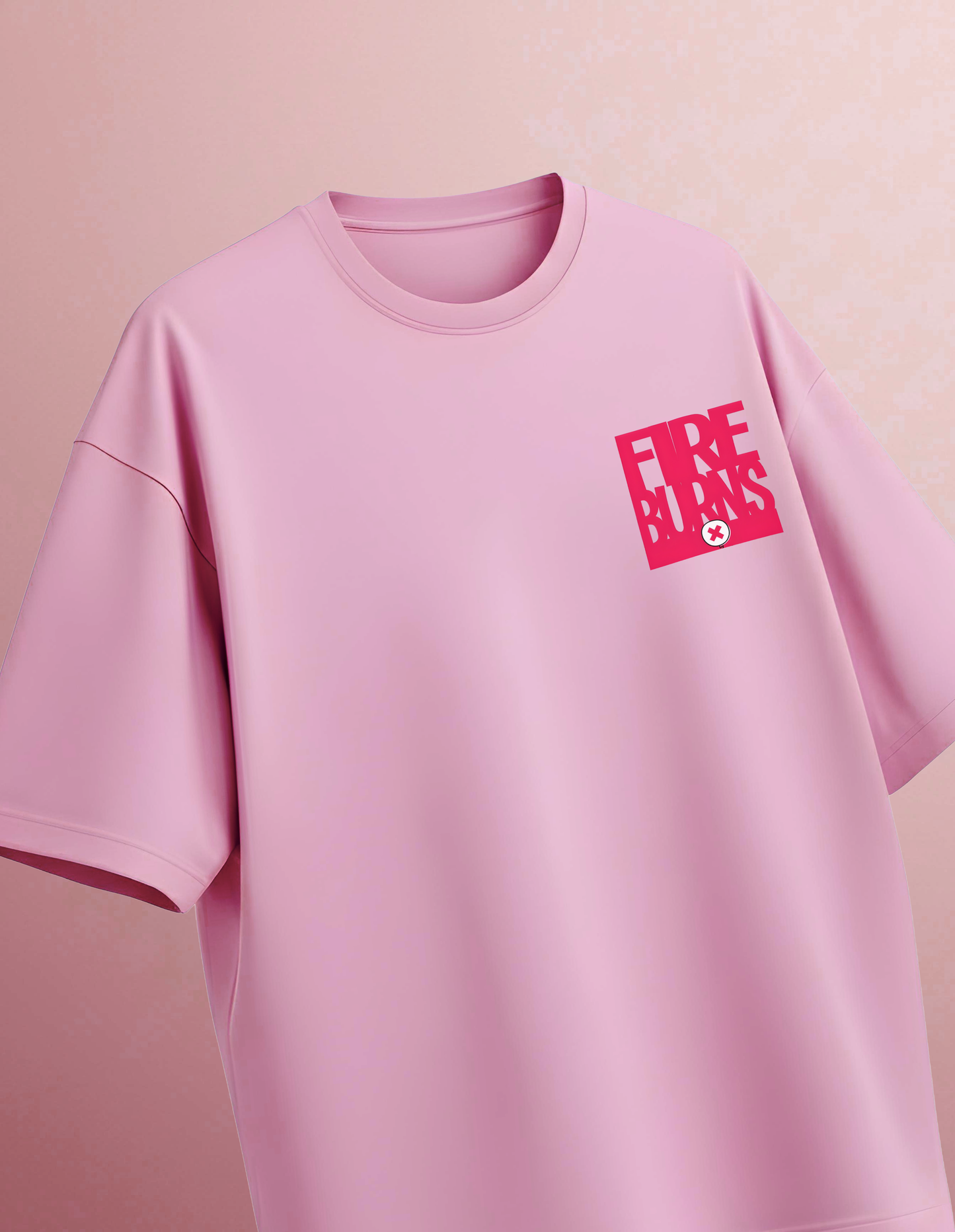 FIRE BURNS OVERSIZED TEE