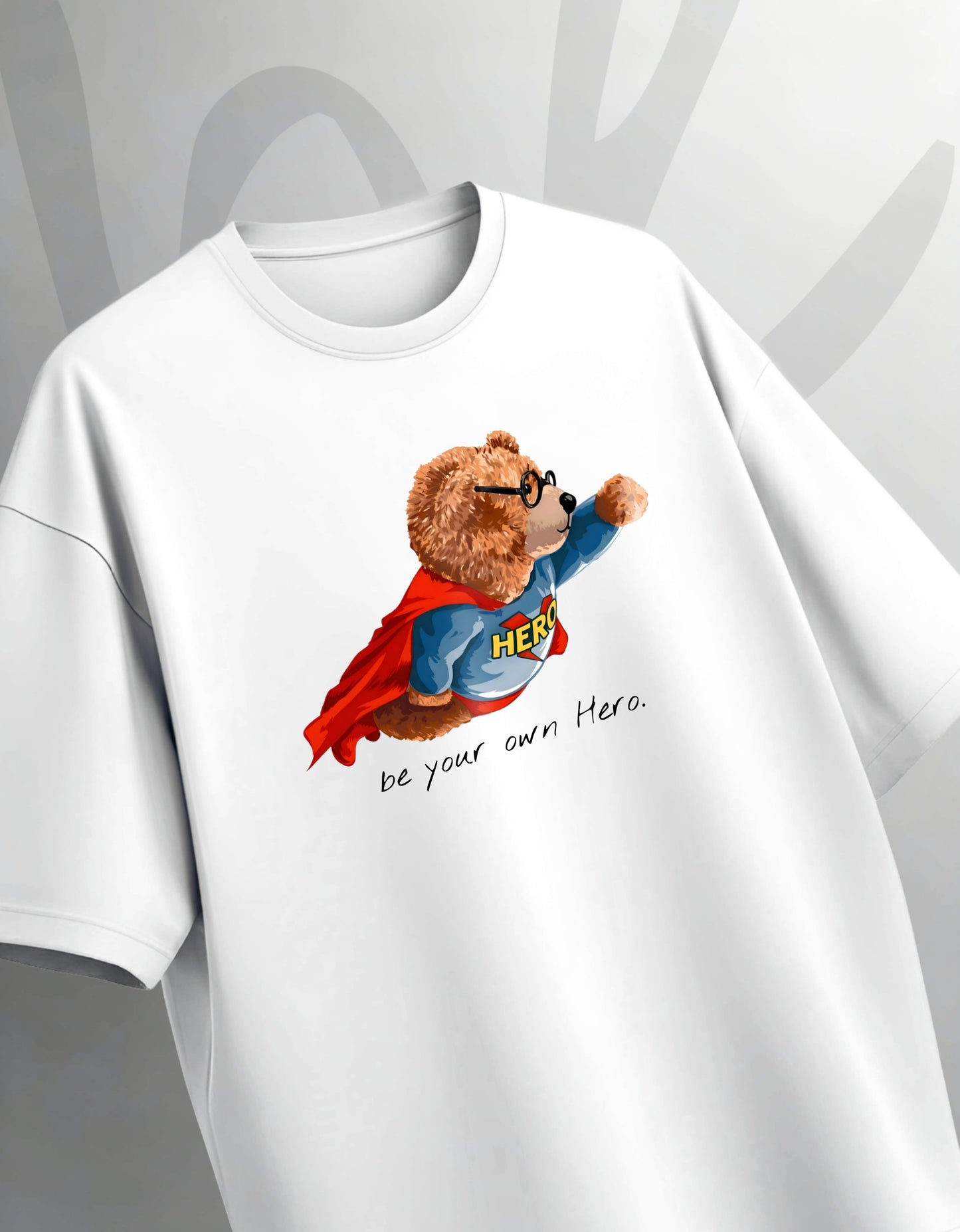 HEROIC TEDDY RED CAPE OVERSIZED TEE