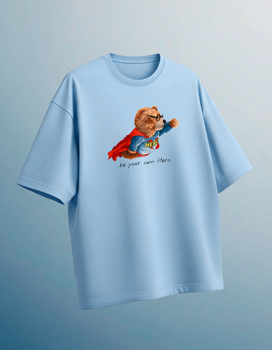 HEROIC TEDDY RED CAPE OVERSIZED TEE