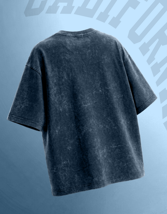 CALIFORNIA MIDNIGHT URBAN TEDDY ACID WASH OVERSIZED TEE