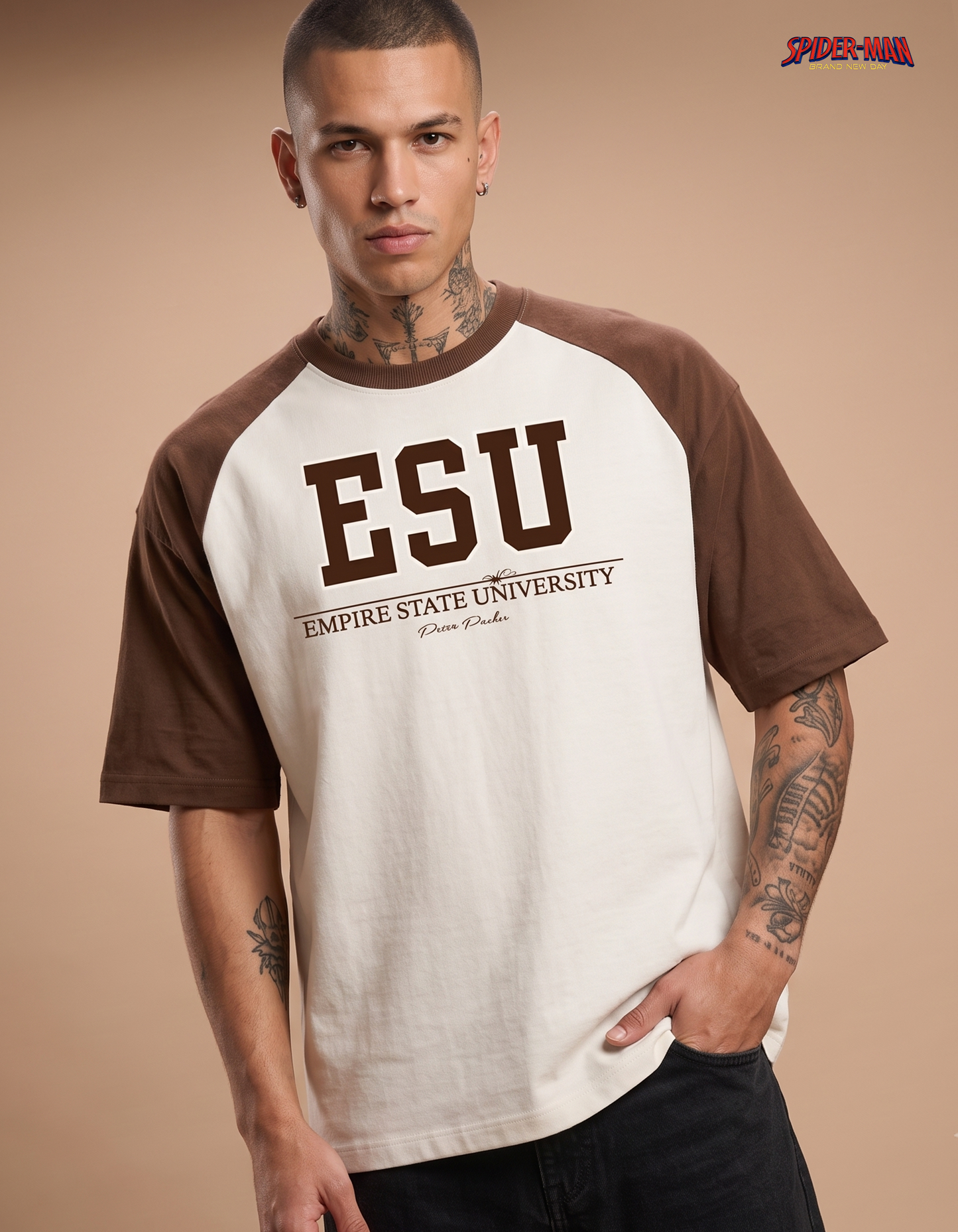 SPIDER-MAN ESU PARKER OVERSIZED RAGLAN T-SHIRT