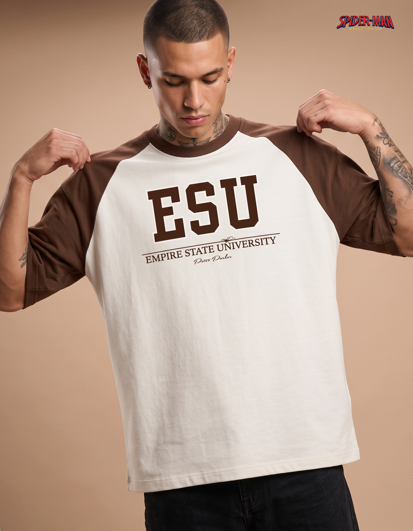 SPIDER-MAN ESU PARKER OVERSIZED RAGLAN T-SHIRT