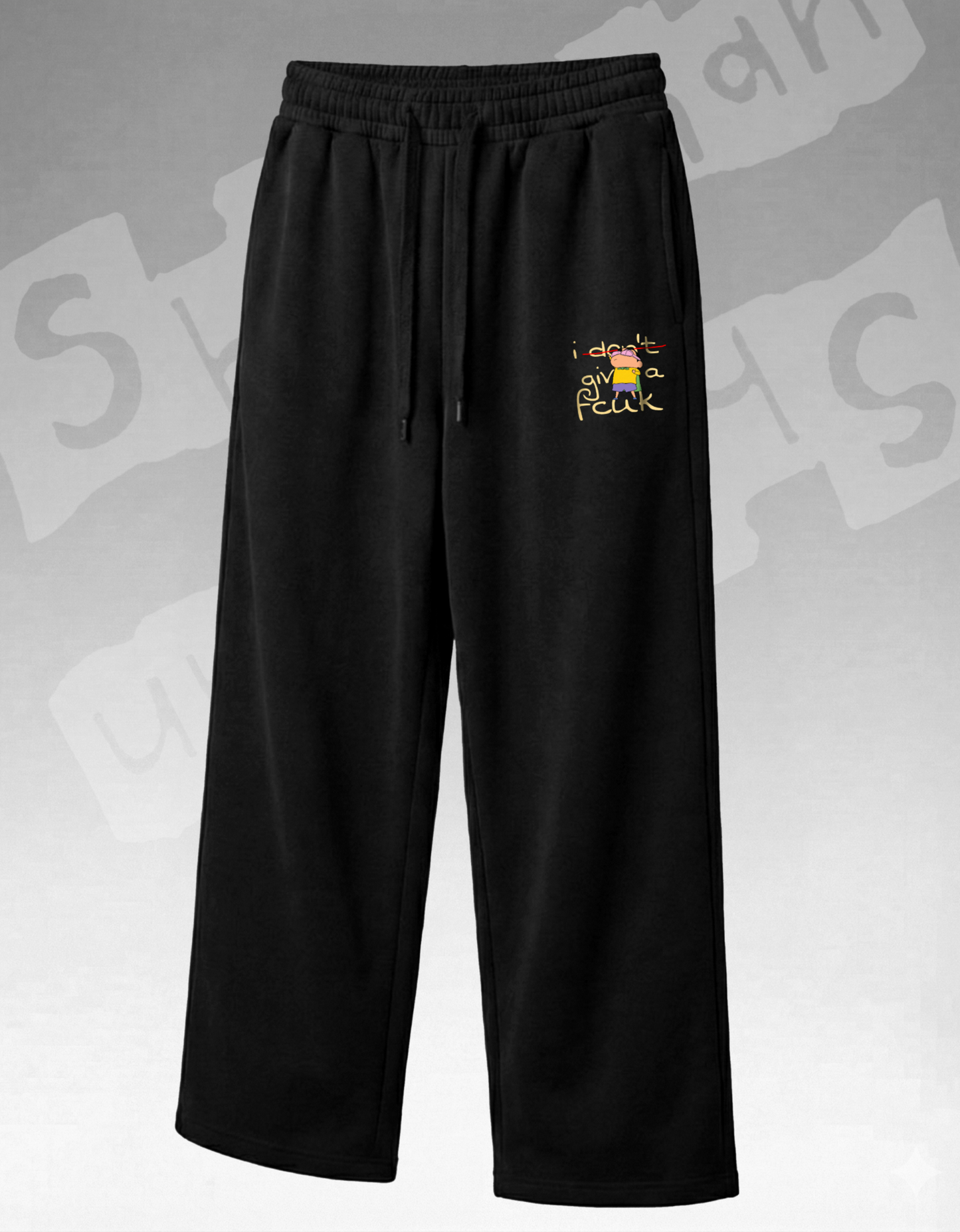 SHINCHAN LOOSE-FIT BLACK SWEATPANTS