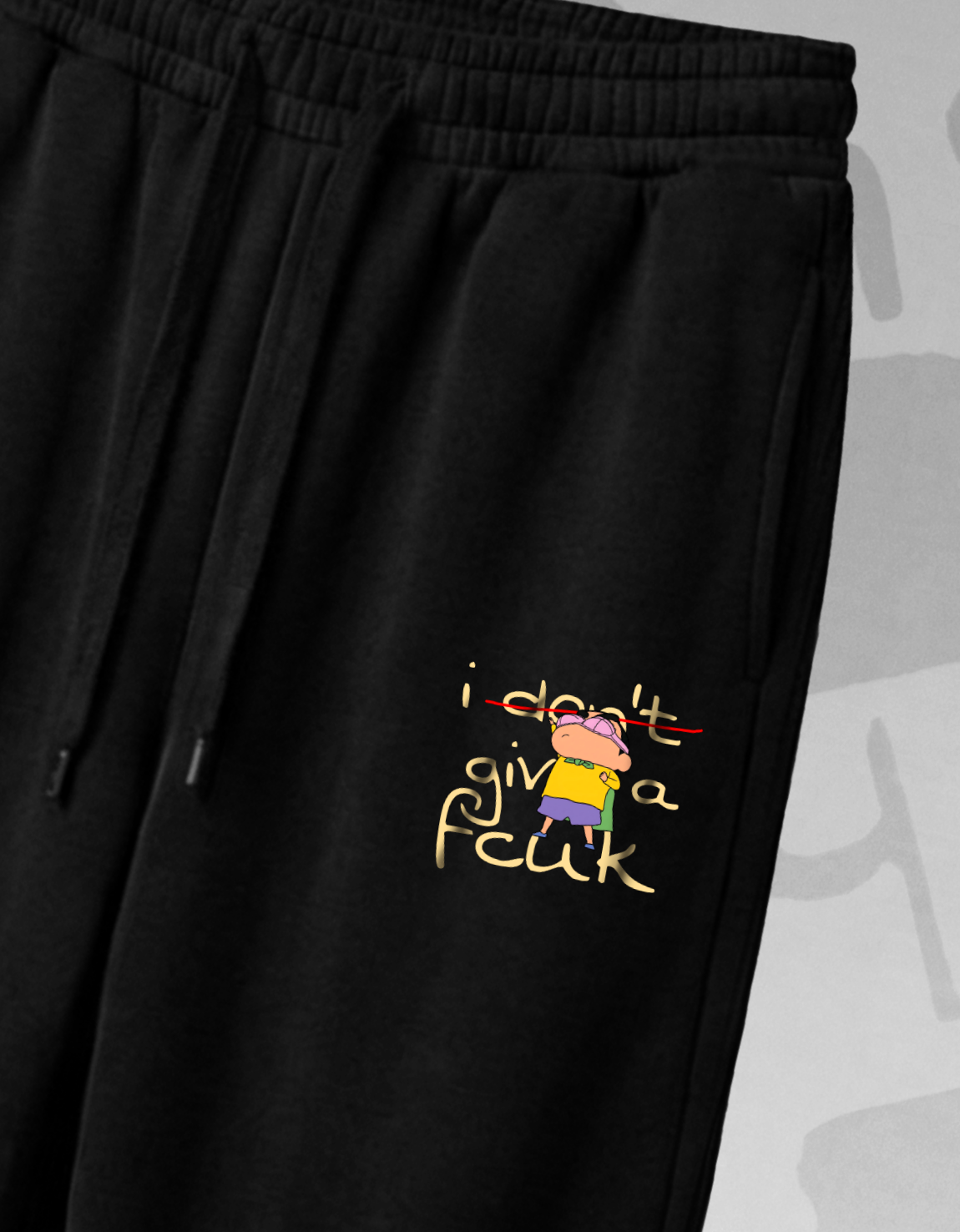 SHINCHAN LOOSE-FIT BLACK SWEATPANTS