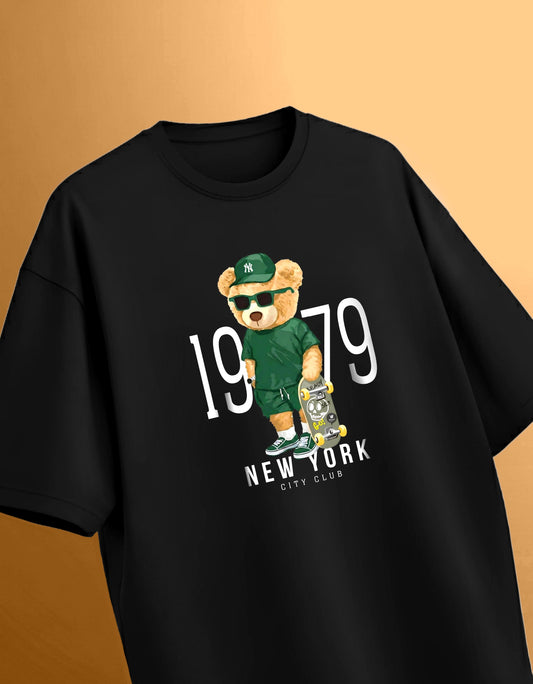 NEW YORK 1979 TEDDY BLACK OVERSIZED TEE