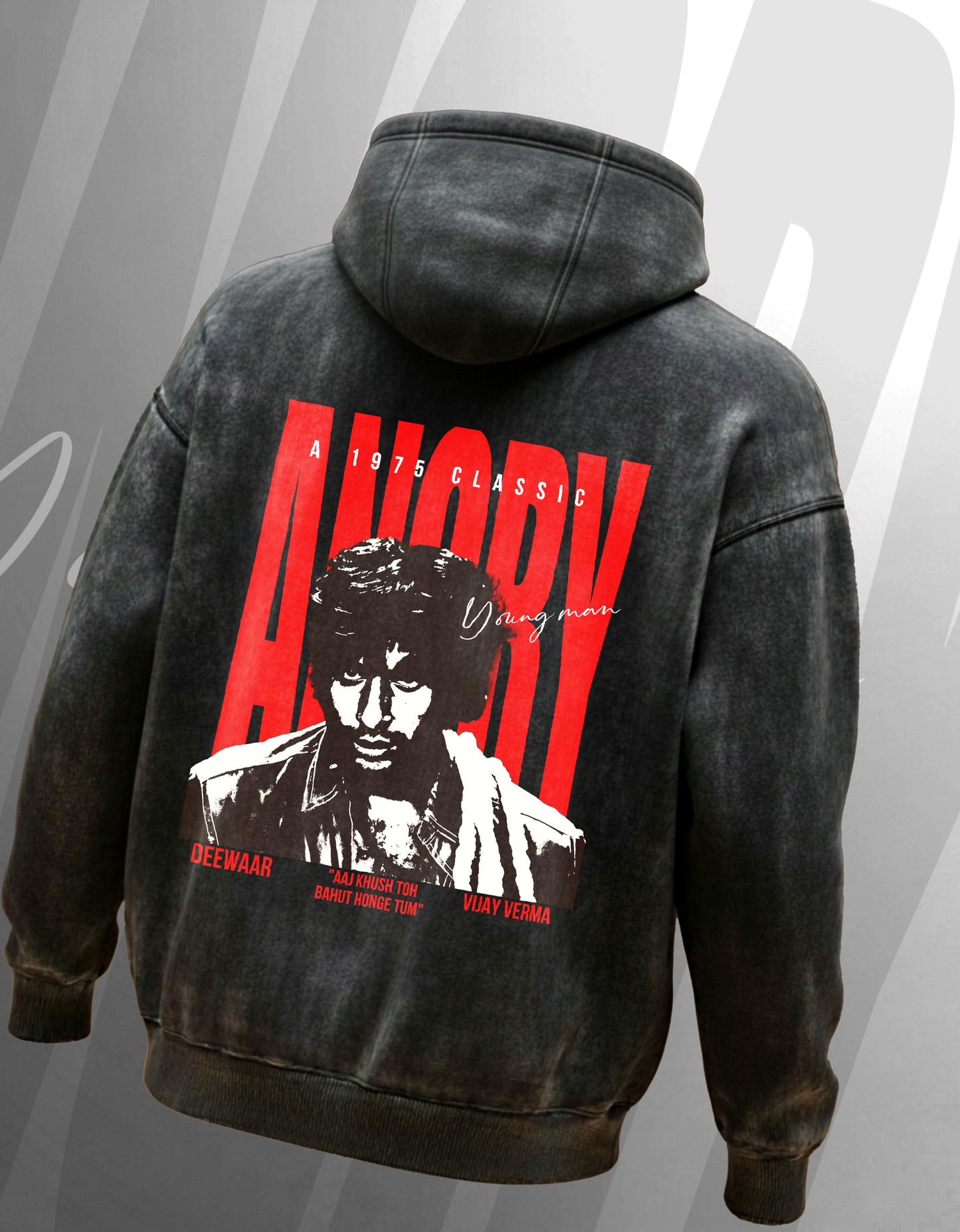 ANGRY YOUNG MAN ACID WASHED HOODIE