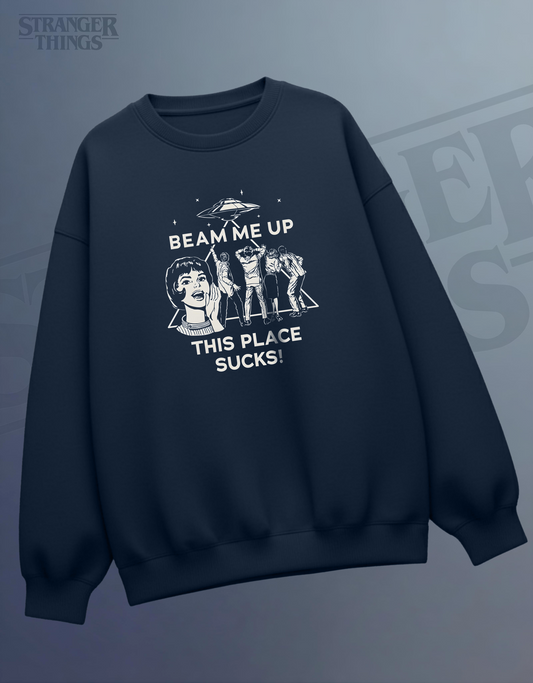 STRANGER THINGS BEAM ME UP OVERSIZED SWEATSHIRT